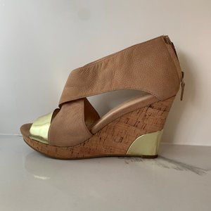 Cole Haan cork and leather wedges